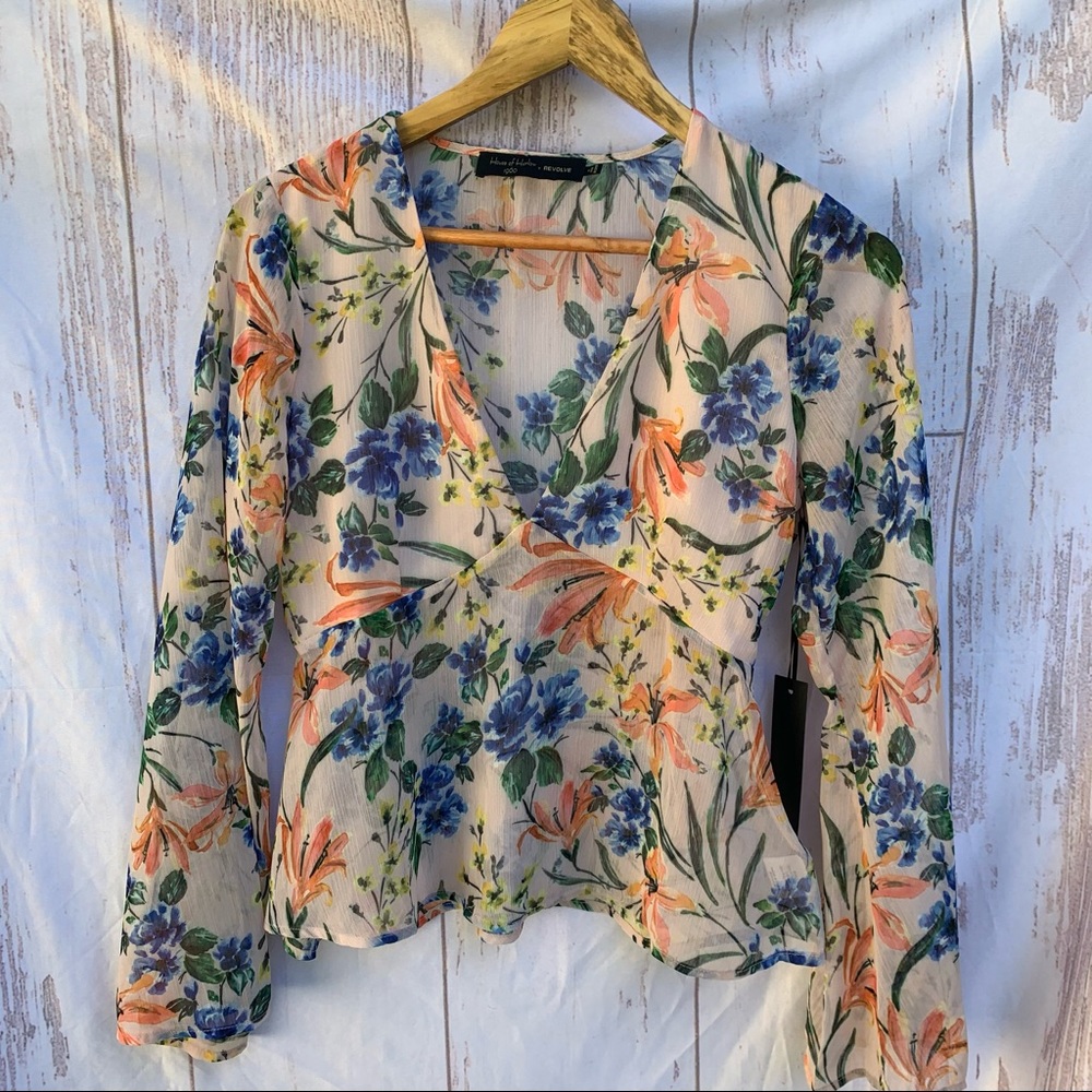 House of Harlow 1960 X Revolve Amira floral top xs